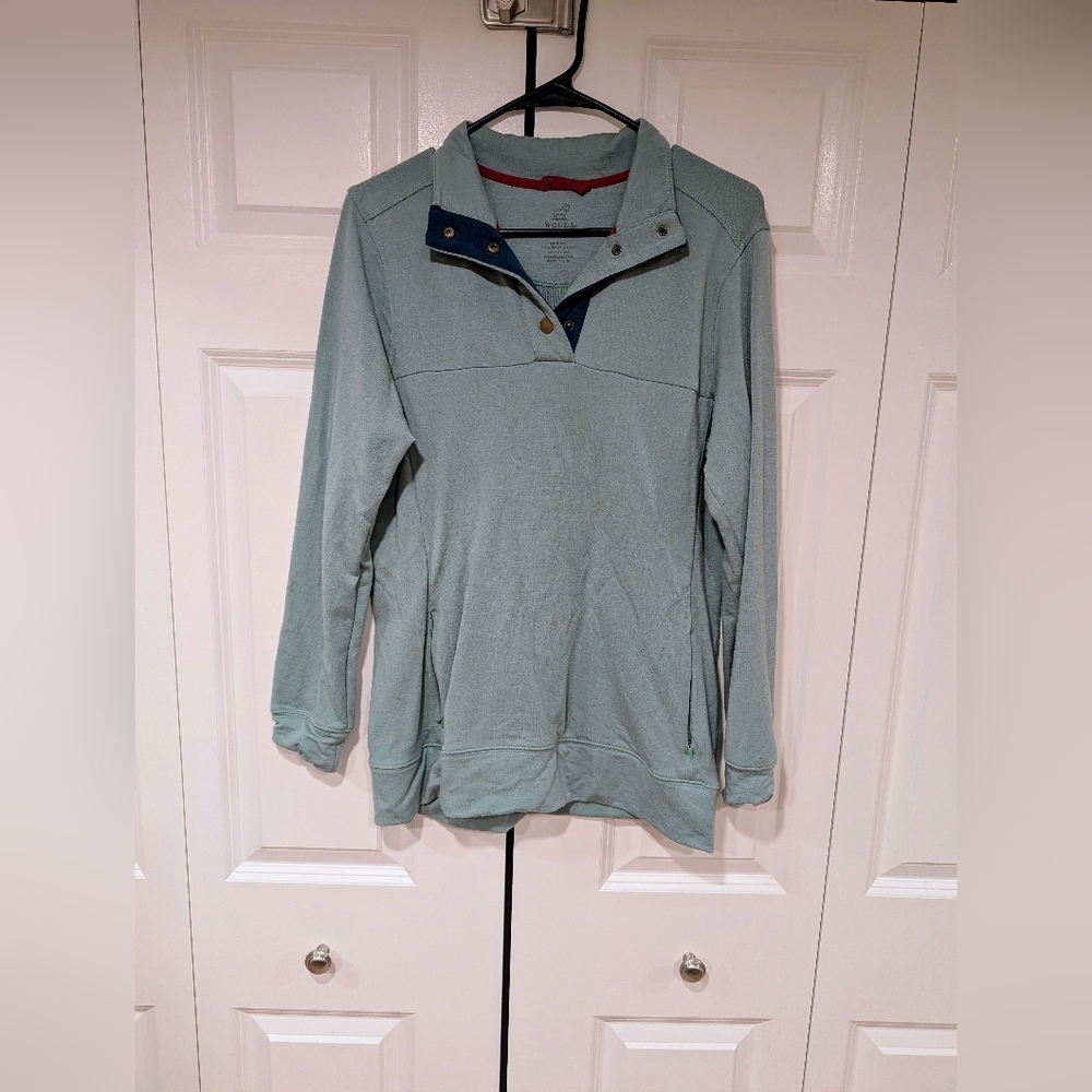Women's Light Turquoise 1/4 Sweater